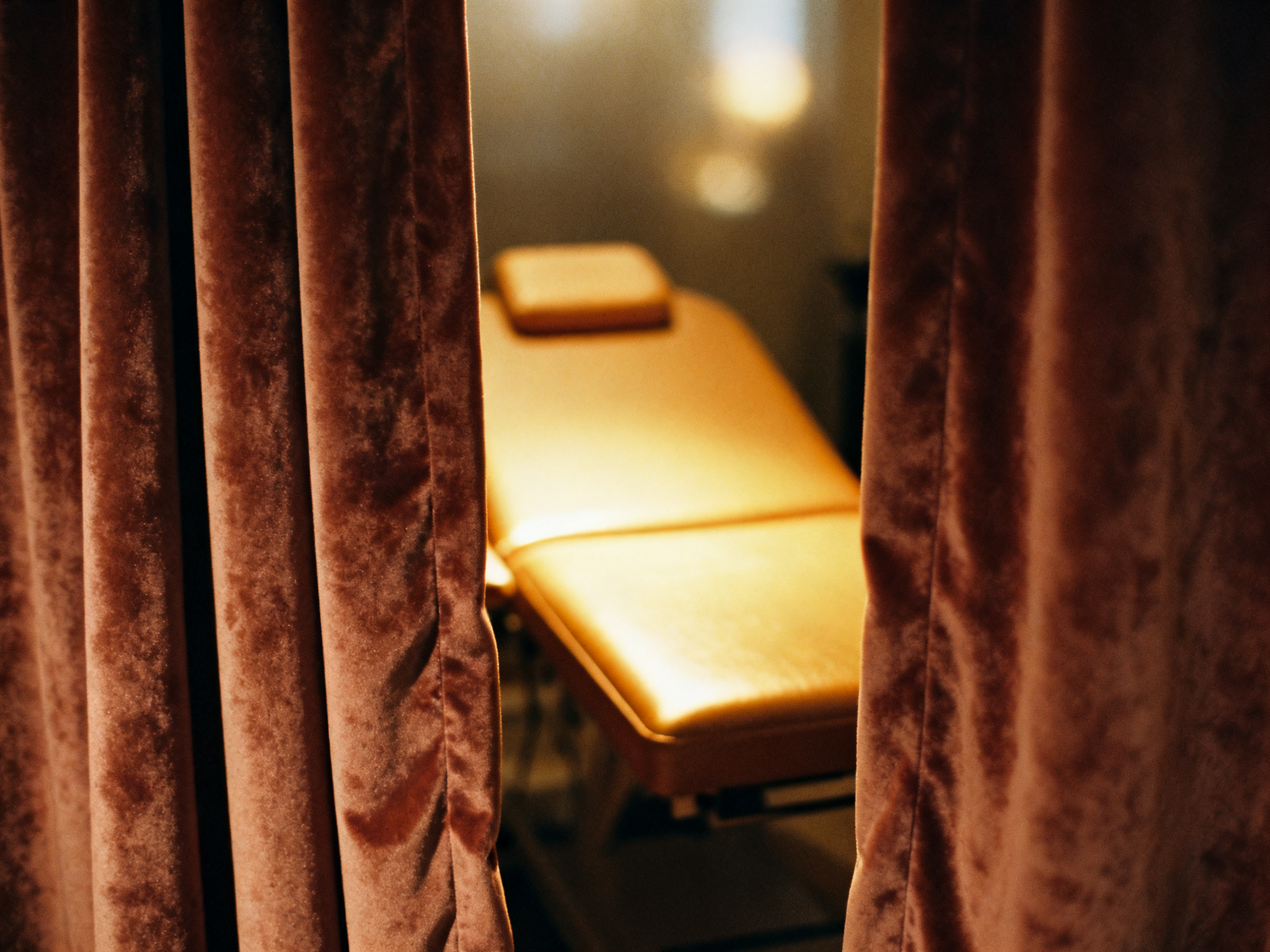 Treatment room beyond the curtain